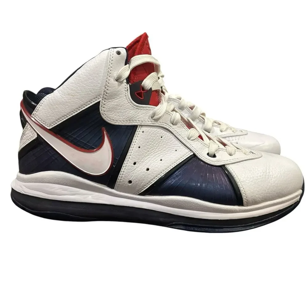 Nike LeBron 8 Veterans Day 2010 Red White Blue Shoes Mens Size 12 417098-100